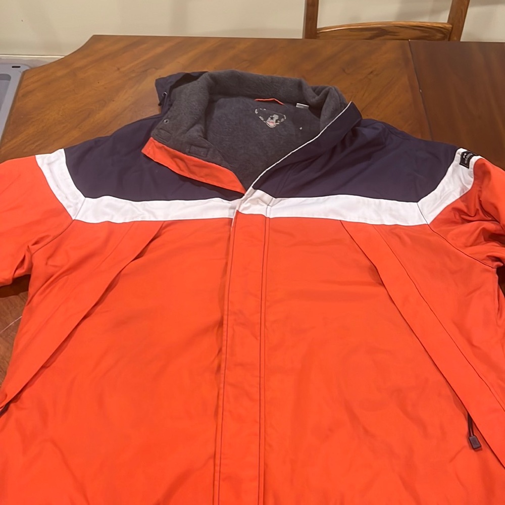 Men’s XXL coat by Old Navy in orange, cream and navy (120)